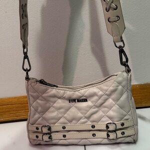 Steve Madden Quilted Cream Shoulder Bag